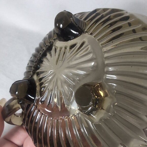 4 Set Depression Bowl Uranium Glass Pedestal Multicolor Black Green Pink Handle - Picture 11 of 15